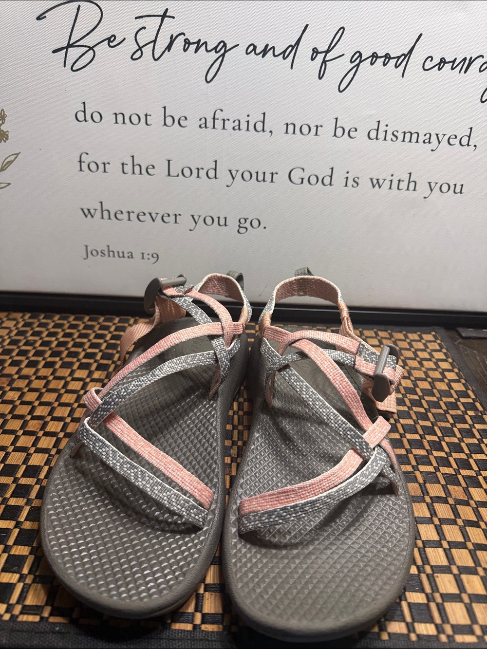 Chaco Gray and Pink Women's Outdoor Strappy Sandals Box 17